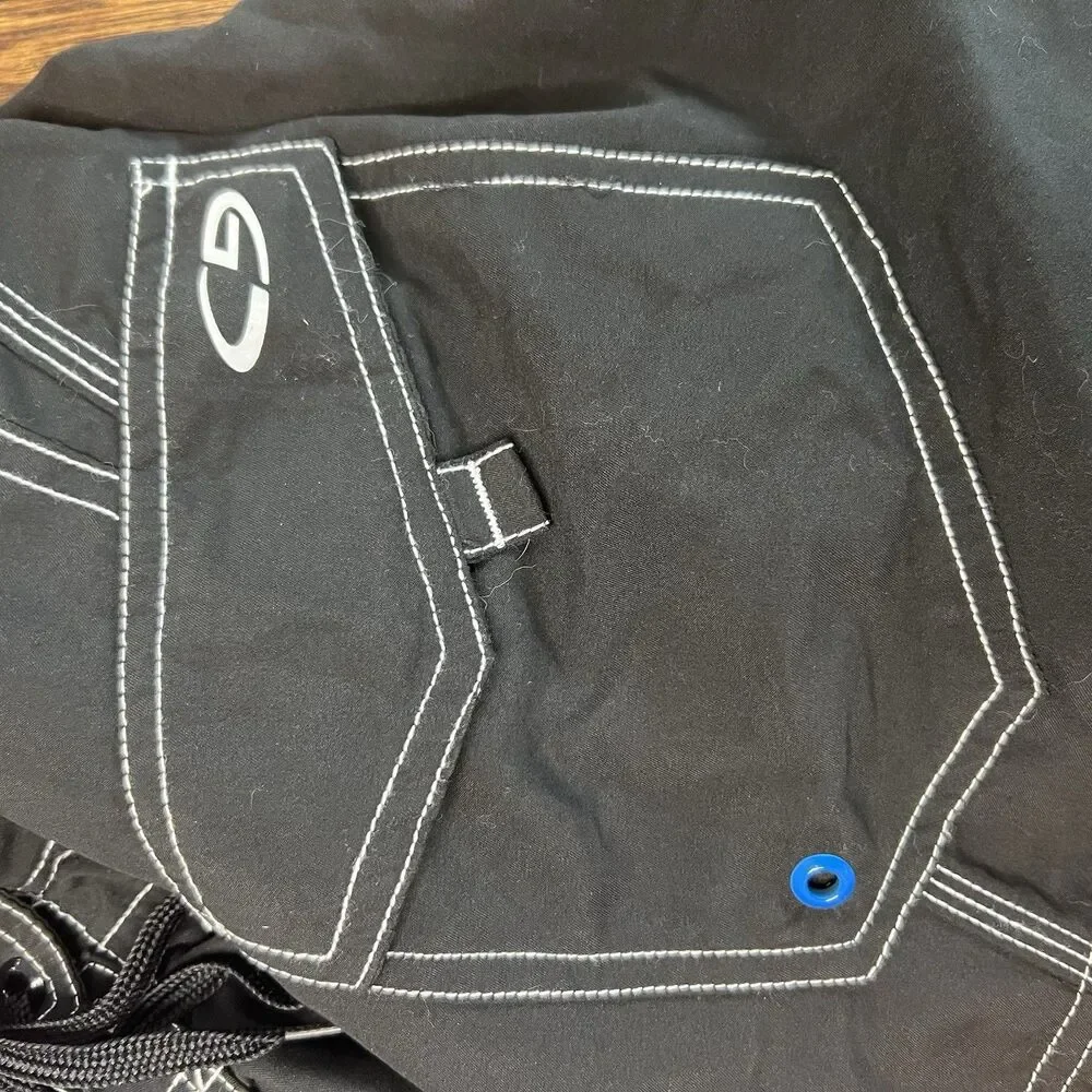 Vintage Champion Swim Trunks Mens XXL Black Blue 90s Sailing Shorts USA Made
